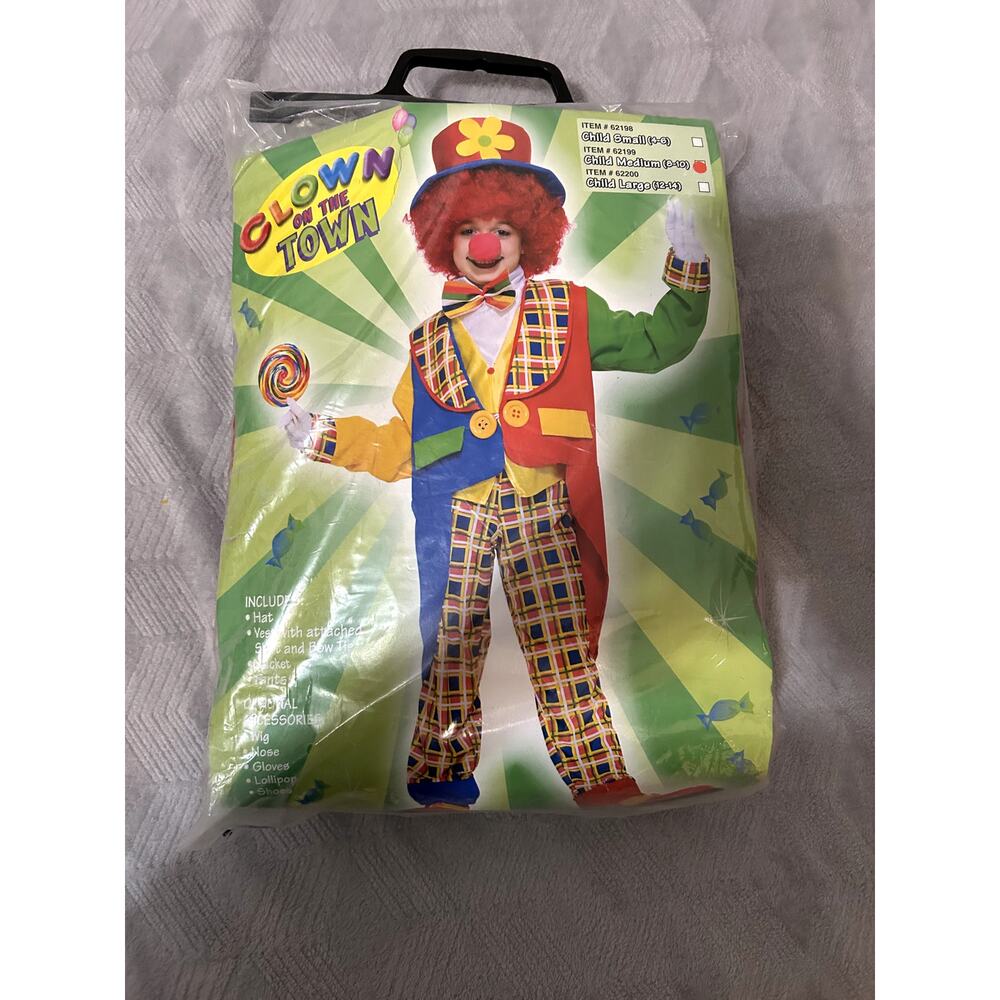 Spirit Clown on the Town Costume Sizze M 8/10 EUC Missing Shoes